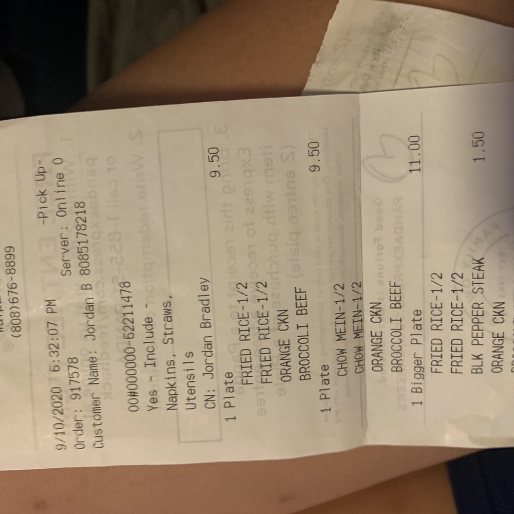 My receipt