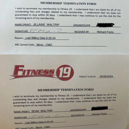 Evidence of termination. Evidence of termination.