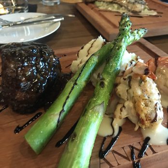 Giovanni - Filet with garlic mashed potatoes and huge asparagus. Yummy - Italian Near Me - Rockwall, Texas
