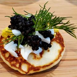 Caviar Set - added red onion, egg white, egg yolk, dill