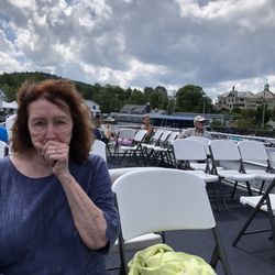 Sunapee Cruises - Carolyn enjoying the tour.  Should bring a hat.