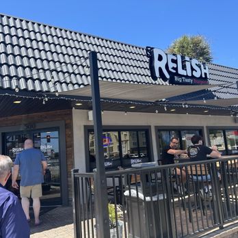 Relish - Storefront with outdoor seating. - Burgers Near Me - Jacksonville Beach, Florida Relish - Storefront with outdoor seating. - Burgers Near Me - Jacksonville Beach, Florida