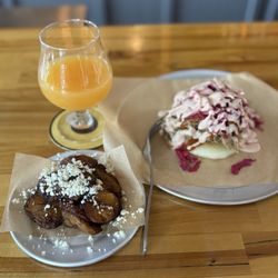 Little Chango - Little Chango (Spanish infusion) pork arepa and guava beer and sweet plantains