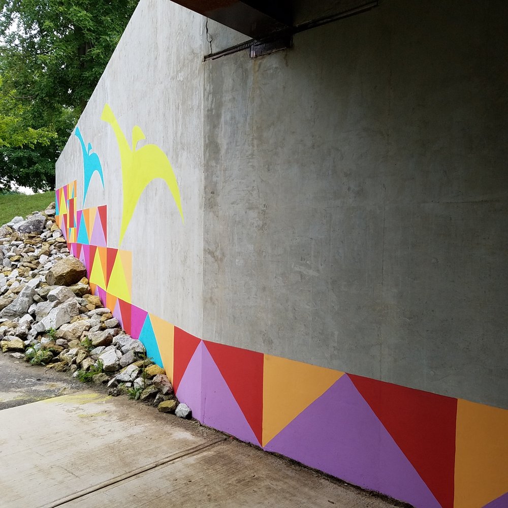 Funky Franklin mural - Funky Franklin by Erin Davis 2018 - Public Art Near Me - Franklin, Indiana
