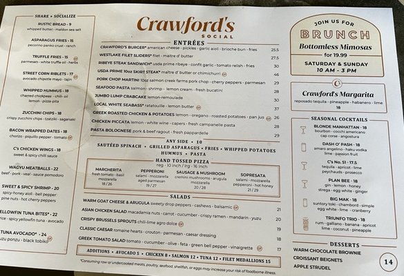 Menu photo 2 Crawford's Social Westlake Village, CA Menu photo 2 Crawford's Social Westlake Village, CA