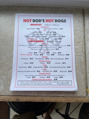 Menu photo 2 Hot Rods Hot Dogs Glen Gardner, NJ