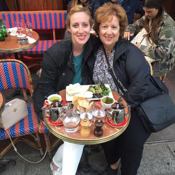Le Bonaparte - Mom and daughter enjoying cheese platter at Cafe Bonaparte. - French Near Me - Paris, 75