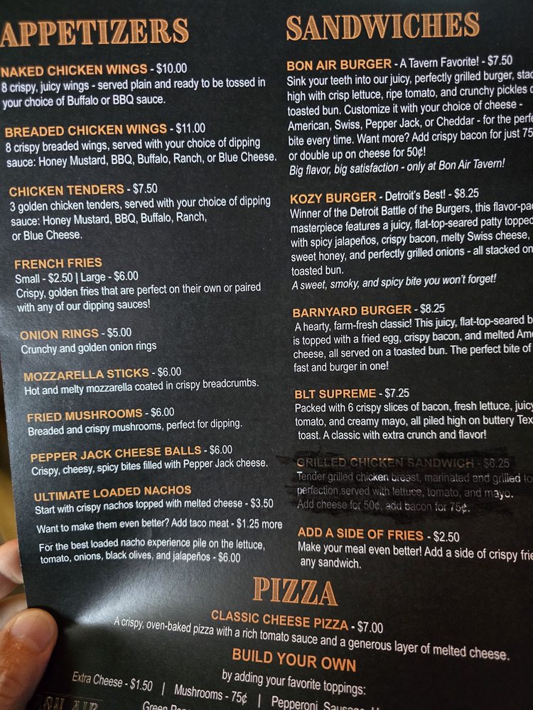 Food from Bon Air Tavern