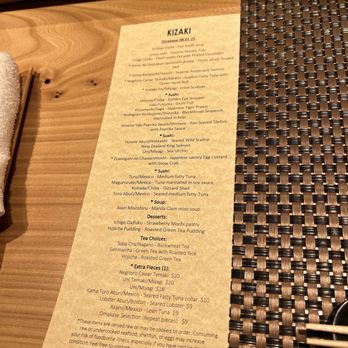 Kizaki - Menu - Sushi Bars Near Me - Denver, Colorado