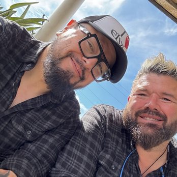 Hubby and I waiting on our order