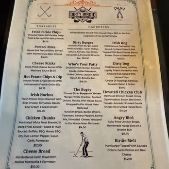 Dirty Birdie Golf - Menu - Axe Throwing Near Me - Monroe, Michigan Dirty Birdie Golf - Menu - Axe Throwing Near Me - Monroe, Michigan
