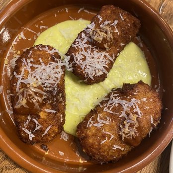 Bar Molino - Croquettes served over leek mayonnaise - Tapas/Small Plates Near Me - Jacksonville, Florida Bar Molino - Croquettes served over leek mayonnaise - Tapas/Small Plates Near Me - Jacksonville, Florida