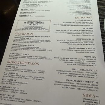 Dos Burros - Menu - Mexican Near Me - Saratoga, California