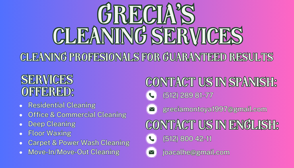 Grecia's Cleaning Services - Grecia's Cleaning Services