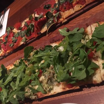 Seasons 52 - Chicken Pesto Chicken and Fresh Mozzarella flatbread - New American Near Me - Costa Mesa, California Seasons 52 - Chicken Pesto Chicken and Fresh Mozzarella flatbread - New American Near Me - Costa Mesa, California