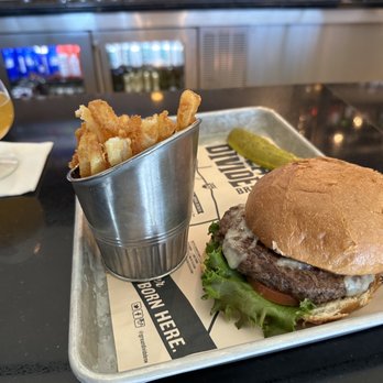 Great Divide Brewhouse and Kitchen - Brewery Burger with Fries - Brewpubs Near Me - Denver, Colorado