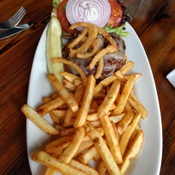 Henry's Tavern - Bourbon Burger with fries. - Comfort Food Near Me - Ballston Spa, New York Henry's Tavern - Bourbon Burger with fries. - Comfort Food Near Me - Ballston Spa, New York