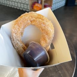 Churro with chocolate sauce