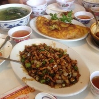 China Jade - Small Hot Pepper Pork with Banh Xeo in the background - Chinese Near Me - Columbus, Ohio