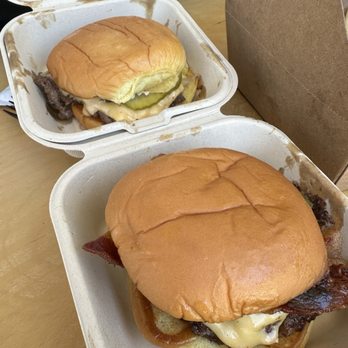For The Win - Cheeseburgers (one with bacon, one regular) - Burgers Near Me - Glendale, California