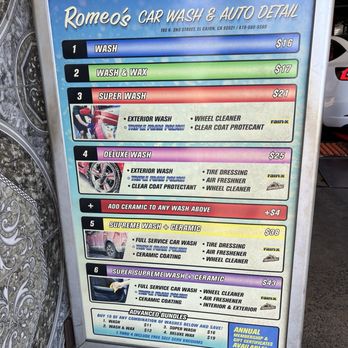 Romeo's Car Wash - Prices - Car Wash Near Me - El Cajon, California