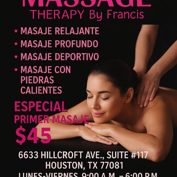 Massage Therapy by Francis - Massage Near Me - Houston, Texas Massage Therapy by Francis - Massage Near Me - Houston, Texas