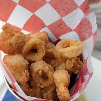 Hank's Oyster Bar, Old Town - Shrimp in calamari - Seafood Near Me - Alexandria, Virginia Hank's Oyster Bar, Old Town - Shrimp in calamari - Seafood Near Me - Alexandria, Virginia