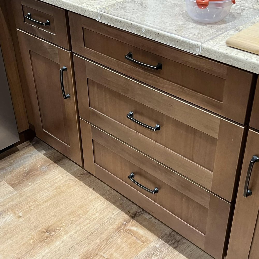 Allied Improvements - View of cabinets and quartz countertop! We love our kitchen. - Roofing Near Me Allied Improvements - View of cabinets and quartz countertop! We love our kitchen. - Roofing Near Me