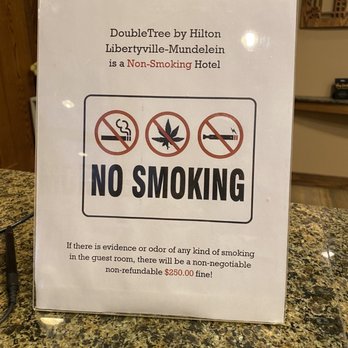 Double Tree Hotel - no smoking sign - American Near Me - Mundelein, Illinois Double Tree Hotel - no smoking sign - American Near Me - Mundelein, Illinois