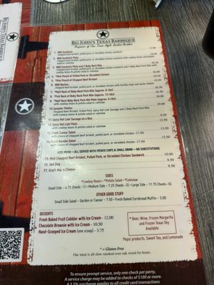 Menu photo 2 Big John's Texas BBQ Page, AZ Menu photo 2 Big John's Texas BBQ Page, AZ
