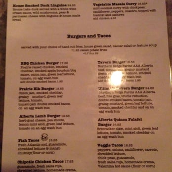 Tavern 1883 - Menu - Pubs Near Me - Canmore, Alberta