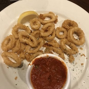 Crabapple Tavern - Calamari appetizer. All ringlets and no tentacles with marinara dipping sauce. - New American Near Me - Alpharetta, Georgia Crabapple Tavern - Calamari appetizer. All ringlets and no tentacles with marinara dipping sauce. - New American Near Me - Alpharetta, Georgia