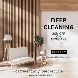 Dust and Bin Cleaning Services Inc. - Home and Office Deep Cleaning PROMO!
Until December 31, 2024

#keepitcleanwithdustandbin
