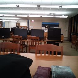 Penn State New Kensington - This is the Blissell Library, as I sit at one of the library tables.