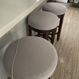 The newly covered bar stools! The newly covered bar stools!