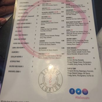 Sekushi - Dinner menu - Sushi Bars Near Me - Belleair Bluffs, Florida Sekushi - Dinner menu - Sushi Bars Near Me - Belleair Bluffs, Florida