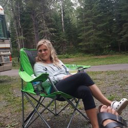 Trowbridge Falls Campground - Loving the falls at Thunder Bay