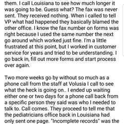 Volusia Pediatrics - My horror story