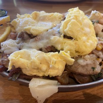Kickback Jack's - Baja Shrimp and Chicken Apple Sausage Omelette - American Near Me - Rancho Cucamonga, California Kickback Jack's - Baja Shrimp and Chicken Apple Sausage Omelette - American Near Me - Rancho Cucamonga, California