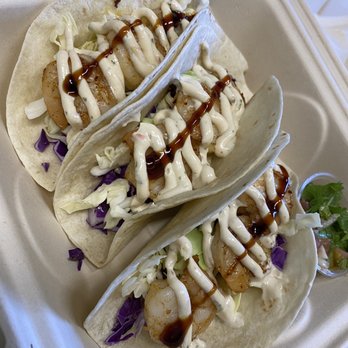 Mermaids Cafe - SHRIMP TACOS!!!! WHICH WAS ABSOLUTELY DELICIOUS - Sandwiches Near Me - Kapaa, Hawaii