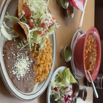 Antojitos Mexicanos - 2hard shell chicken tacos and pazole - Mexican Near Me - Yakima, Washington