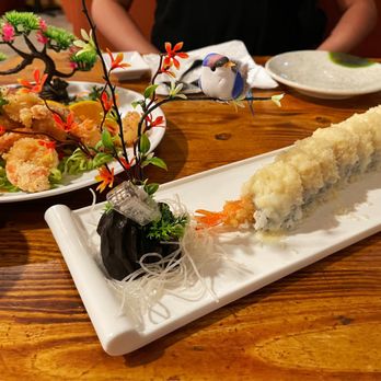 Tokyo Dragon -  plate of sushi and a plate of shrimp - Sushi Bars Near Me - Fort Wayne, Indiana