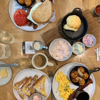 Magnolia Table - French toast, breakfast sandwich, biscuits and butter flight - Breakfast & Brunch Near Me - Waco, Texas