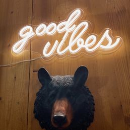 Something about this sign over  a bear just makes me smile...
