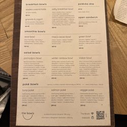 The Bowls - Menu
