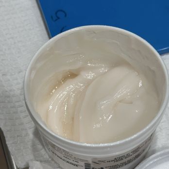 Karen Toubi, MD - view of the unsealed jar of numbing compound showing discoloration and uneven texture. - Obstetricians & Gynecologists Near Me - Beverly Hills, California