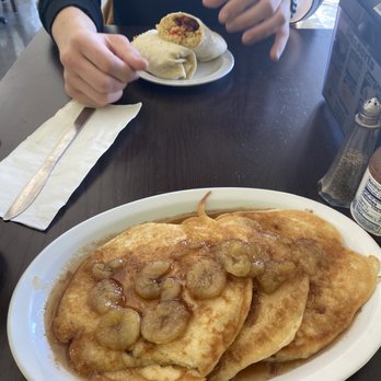 Vegelicious - Banana Pancakes Brunch &  Bacon and Cheese Breakfast burrito. - Vegan Near Me - Antioch, Tennessee