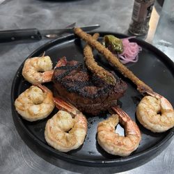 Tex-Ken Ranch - Rib eye and shrimp