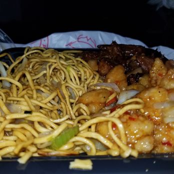 Panda Express - 2 entree plate with a side: Chow mein, sweet fire chicken and Shanghai Angus steak. Wasn't as good tonight as it usually is. - Chinese Near Me - Fredericksburg, Virginia Panda Express - 2 entree plate with a side: Chow mein, sweet fire chicken and Shanghai Angus steak. Wasn't as good tonight as it usually is. - Chinese Near Me - Fredericksburg, Virginia