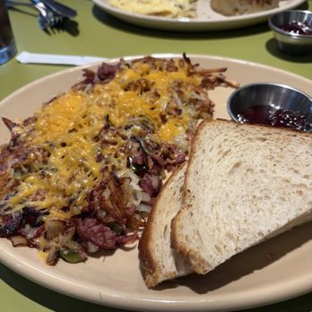 Snooze, an A.M. Eatery - Corned Beef Hash* no egg- add cheddar! - Breakfast & Brunch Near Me - Phoenix, Arizona